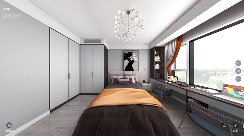 龍湖九里晴川-現(xiàn)代簡(jiǎn)約-臥室設(shè)計(jì)效果圖